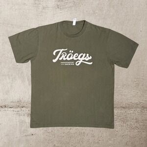 Troegs Independent Brewing T-Shirt Unisex Large Olive Green IPA Beer Graphic Tee